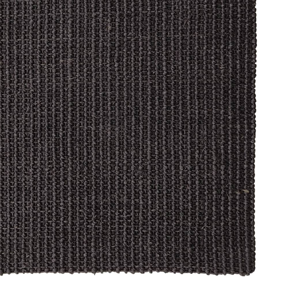 Covor din sisal pentru ansamblu de zgâriat, negru, 80x250 cm