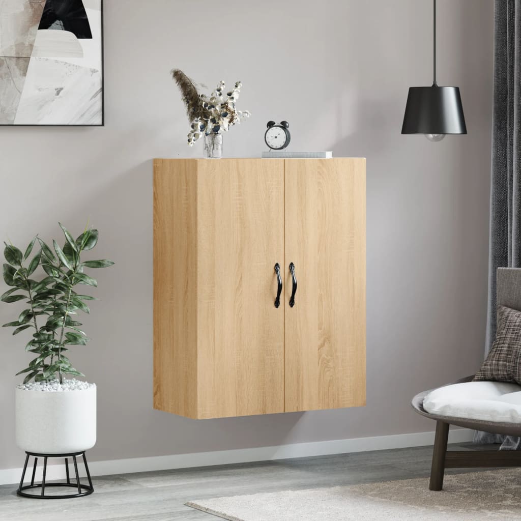 Dulap TV pe perete stejar sonoma, 69,5x34x90 cm, lemn prelucrat