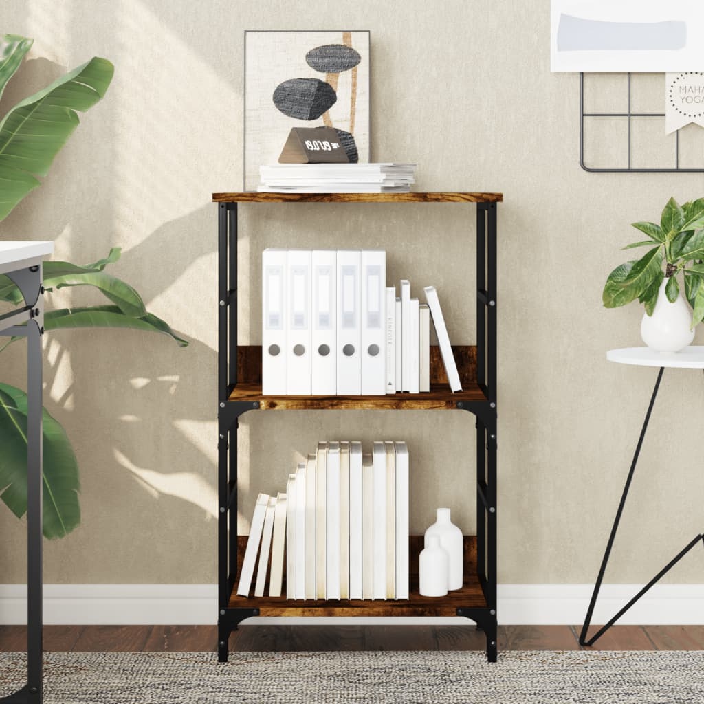 Bibliotecă, stejar fumuriu, 50x33x82 cm, lemn prelucrat