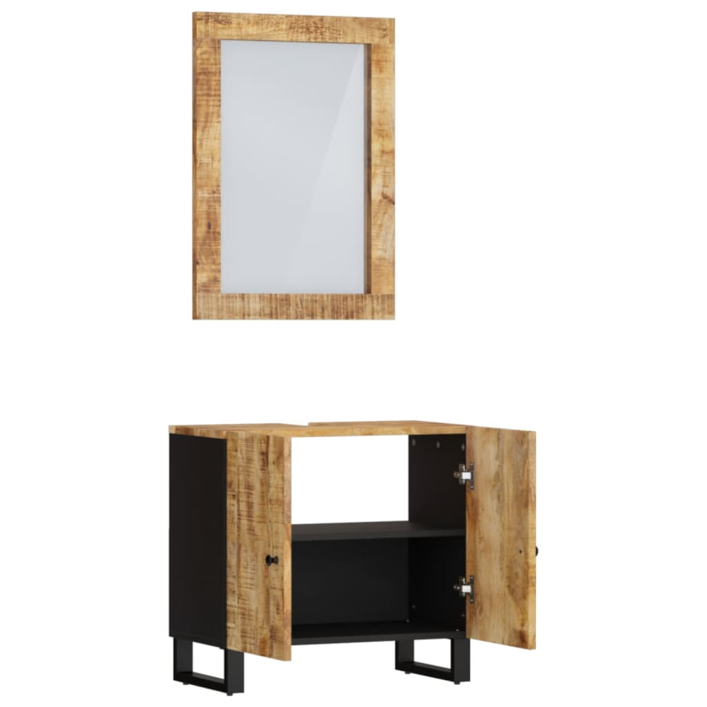 Set mobilier de baie, 2 piese, lemn masiv de mango