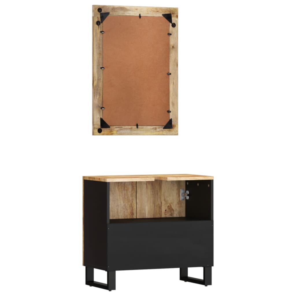 Set mobilier de baie, 2 piese, lemn masiv de mango