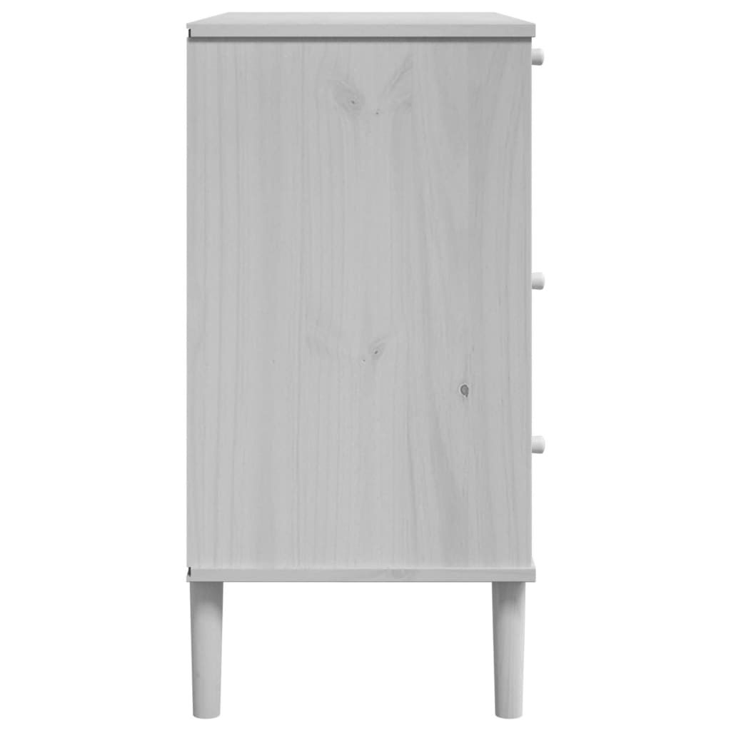 Dulap sertar SENJA ratan aspect alb 80x40x80 cm lemn masiv pin