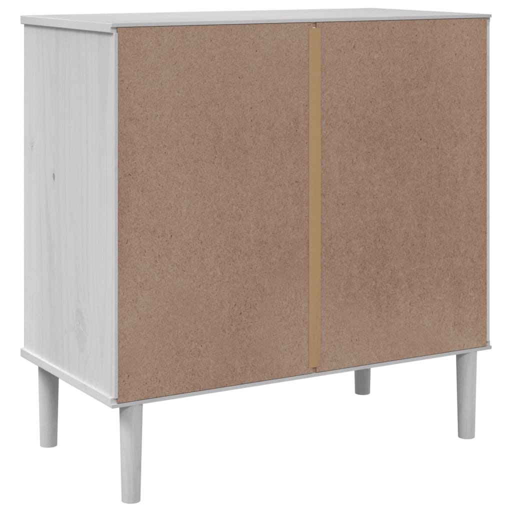 Dulap sertar SENJA ratan aspect alb 80x40x80 cm lemn masiv pin