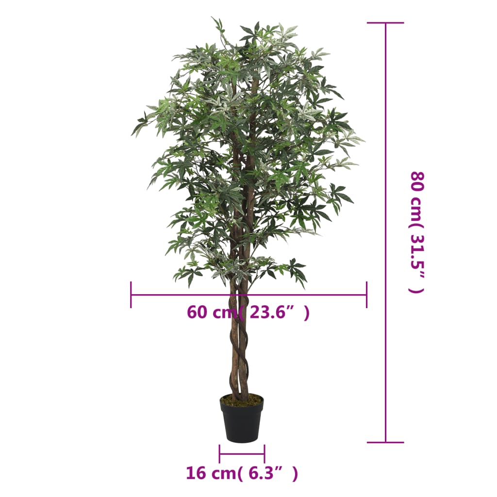 Arbore de arțar artificial 224 de frunze 80 cm verde