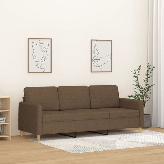 Canapea cu 3 locuri, maro, 180 cm, material textil