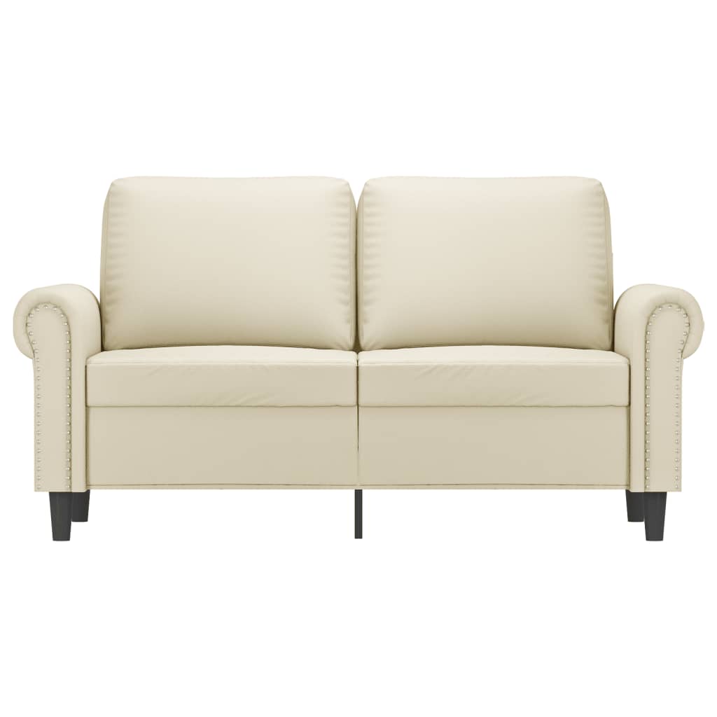 Canapea cu 2 locuri, crem, 120 cm, piele ecologică
