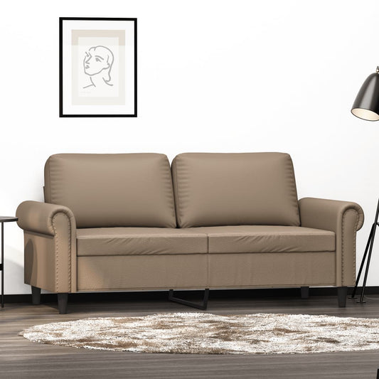 Canapea cu 2 locuri, cappuccino, 140 cm, piele ecologică