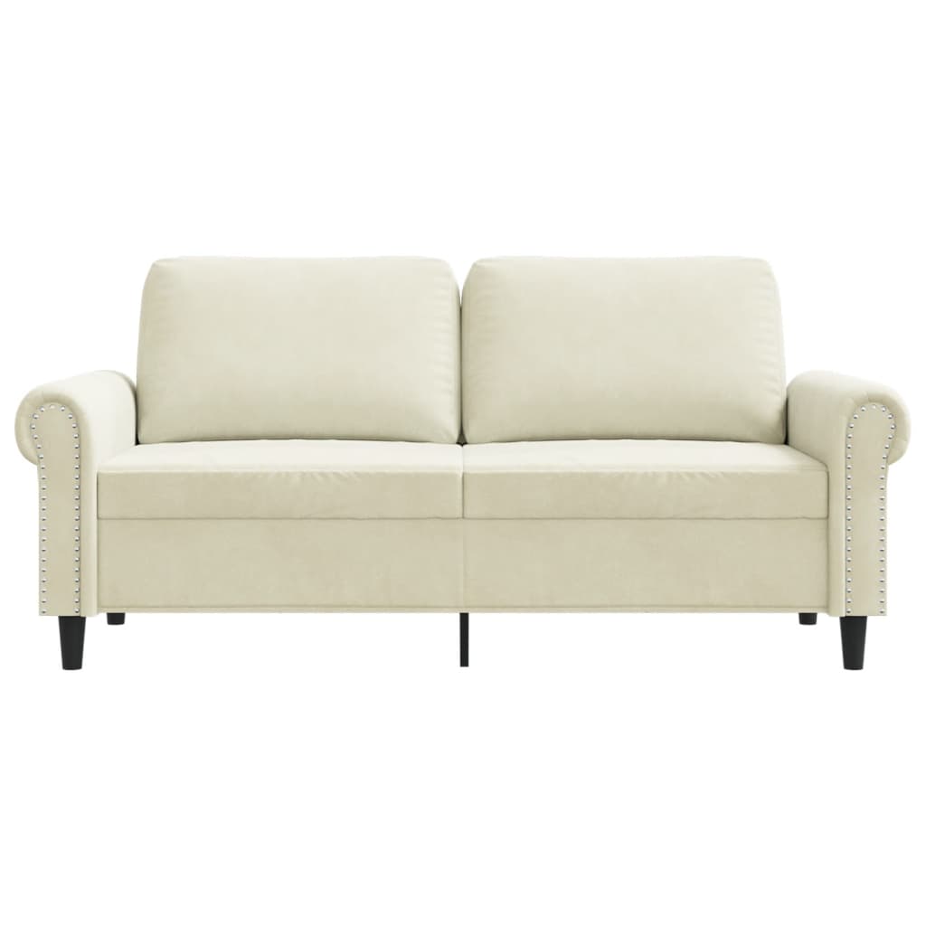 Canapea cu 2 locuri, crem, 140 cm, catifea