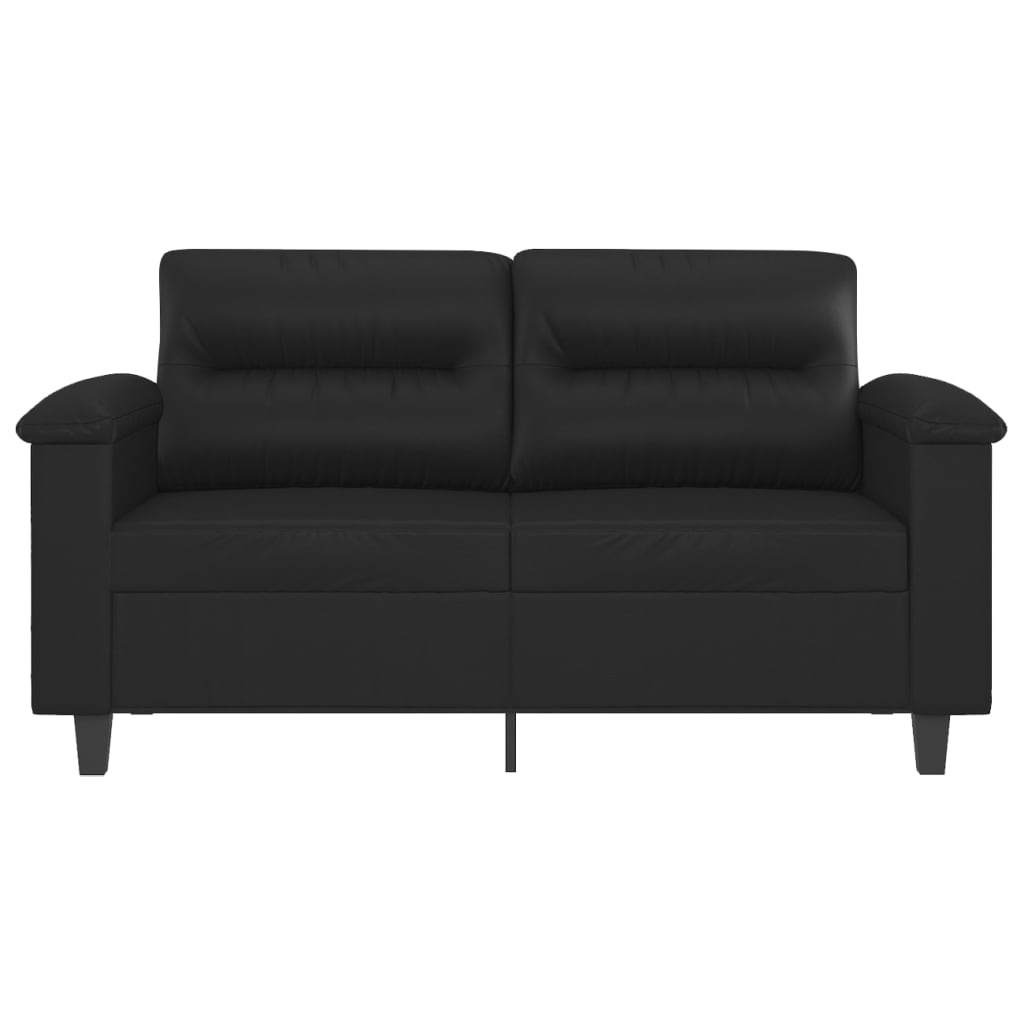 Canapea cu 2 locuri, negru, 120 cm, piele ecologică