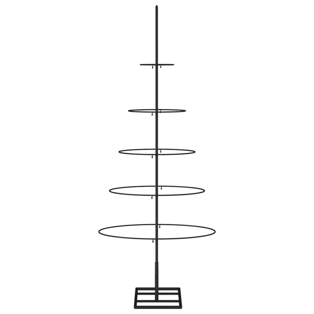 Brad de Crăciun din metal pentru decor, negru, 125 cm