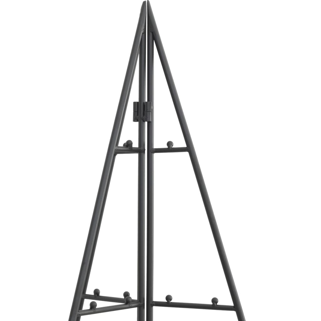 Brad de Crăciun din metal pentru decor, negru, 100 cm