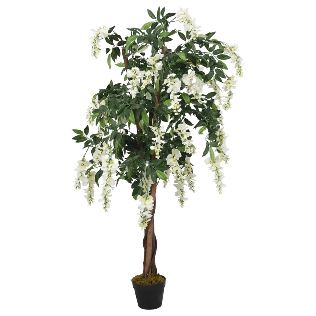 Arbore artificial wisteria 840 frunze 120 cm verde și alb