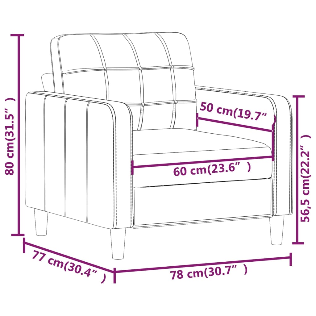 Fotoliu canapea, maro, 60 cm, material textil