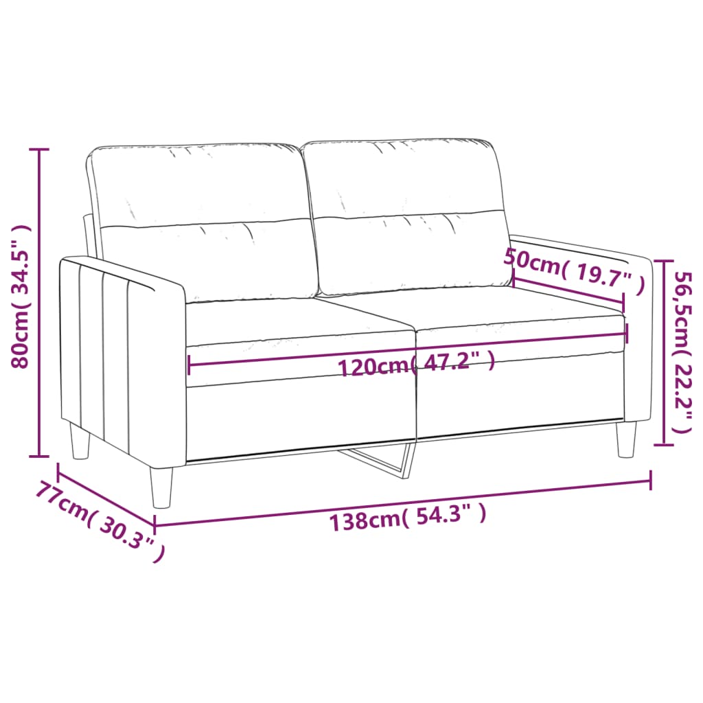 Canapea cu 2 locuri, roșu vin, 120 cm, material textil