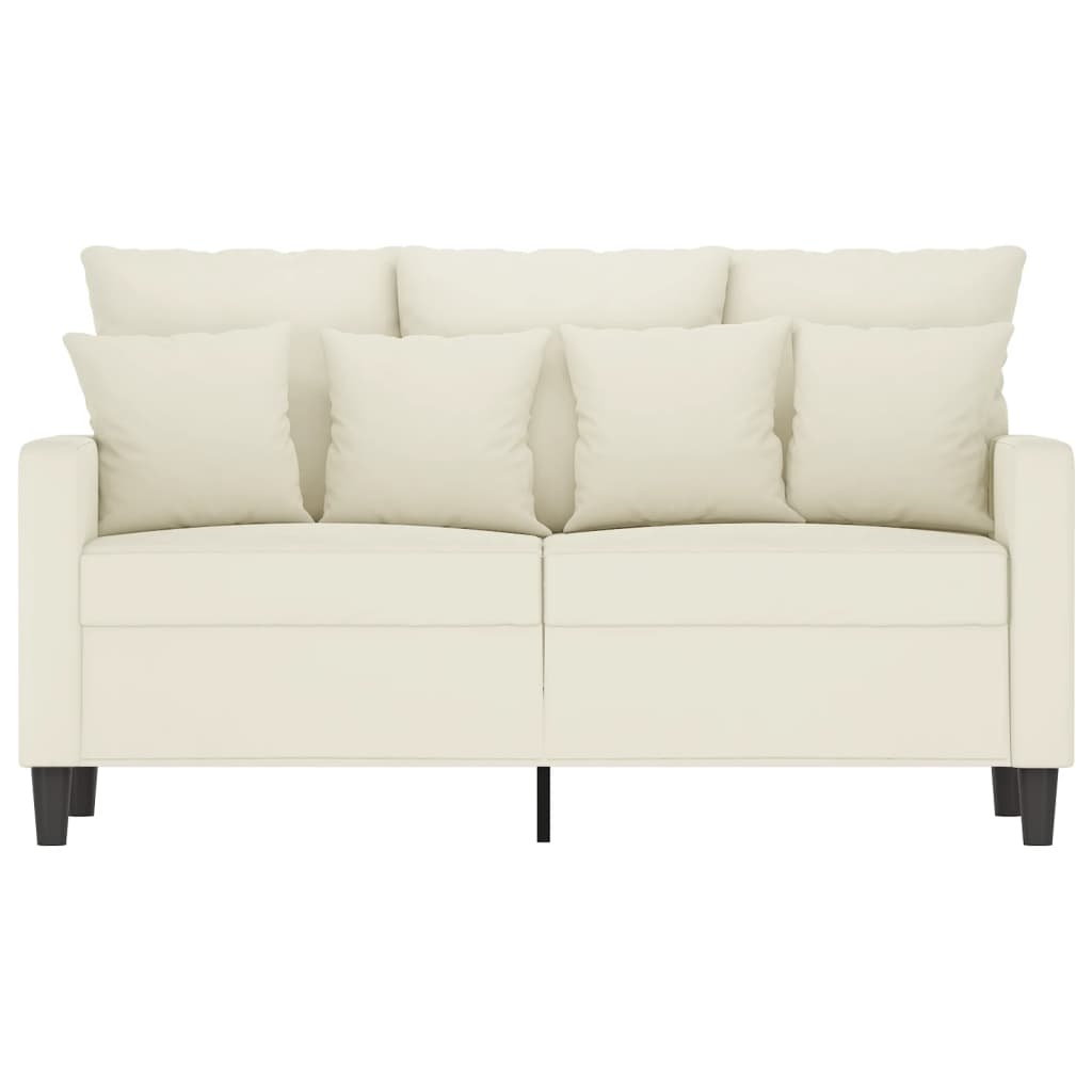 Canapea cu 2 locuri, crem, 120 cm, catifea