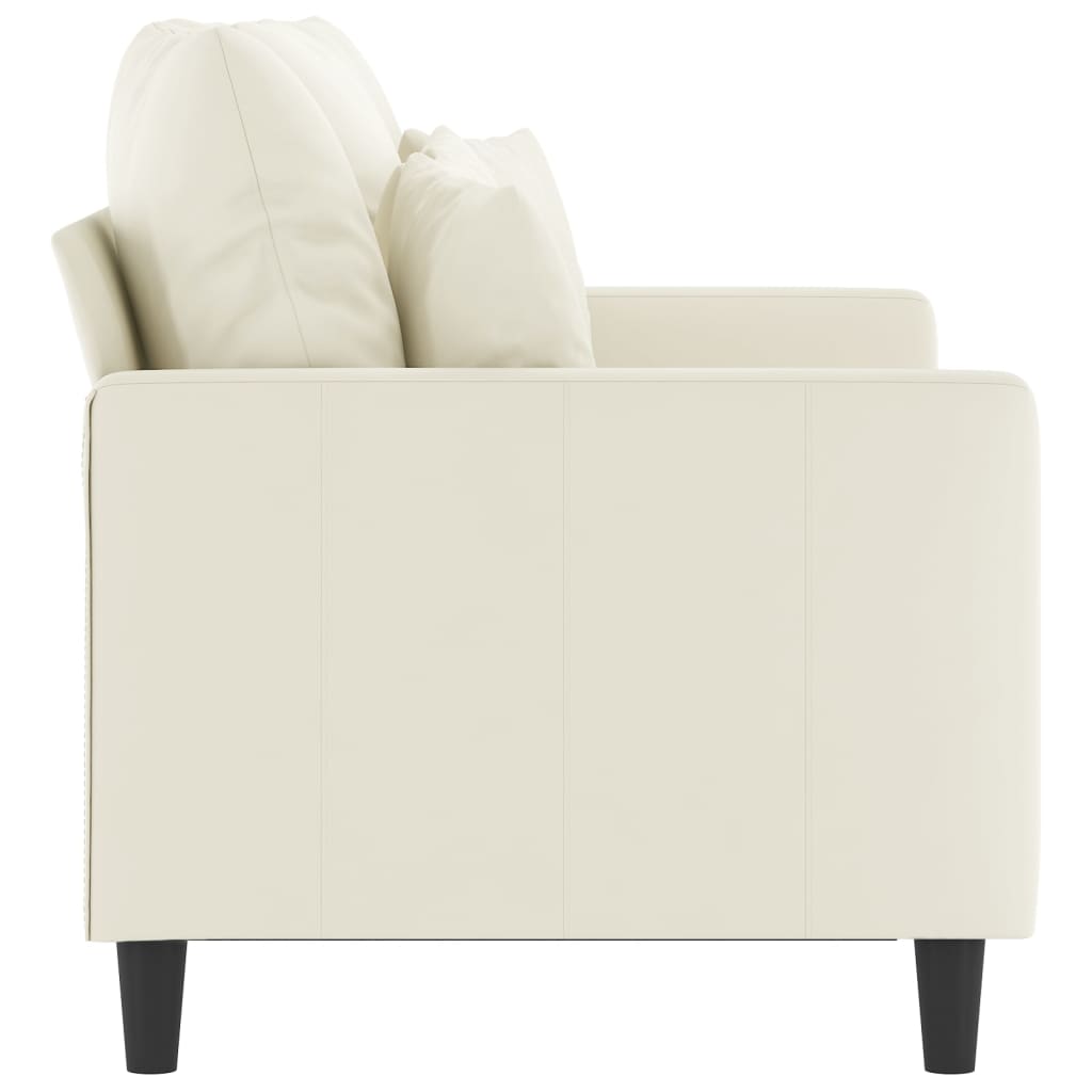 Canapea cu 2 locuri, crem, 120 cm, catifea