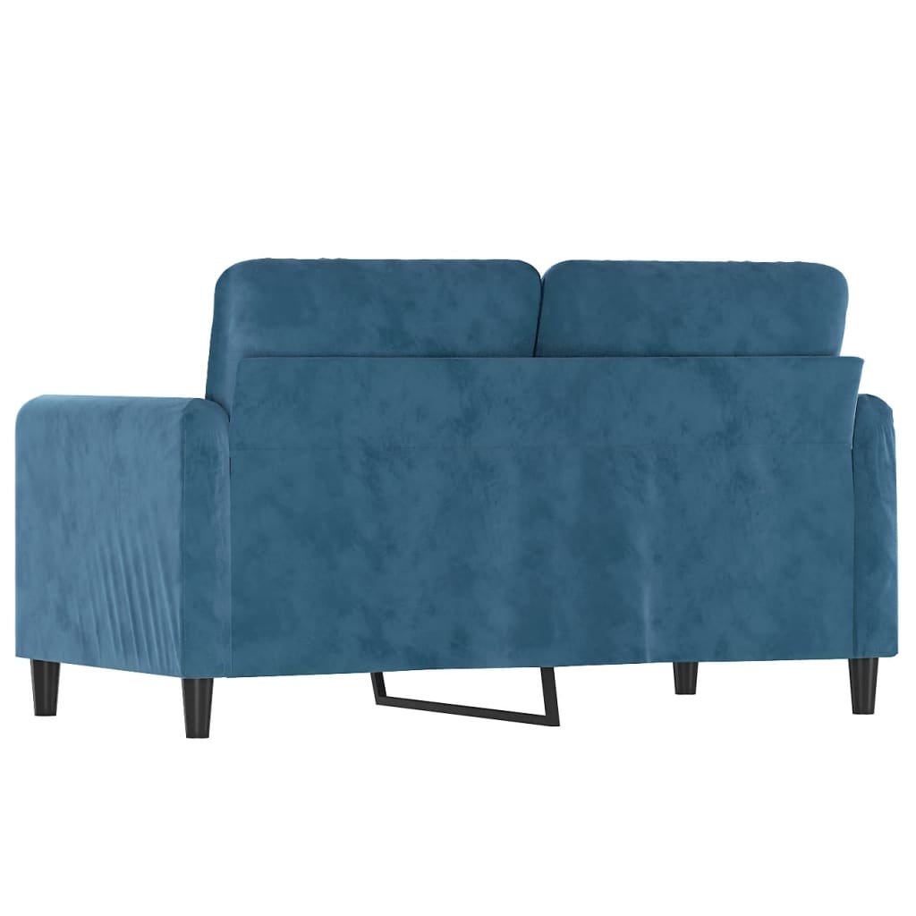 Canapea cu 2 locuri, albastru, 120 cm, catifea