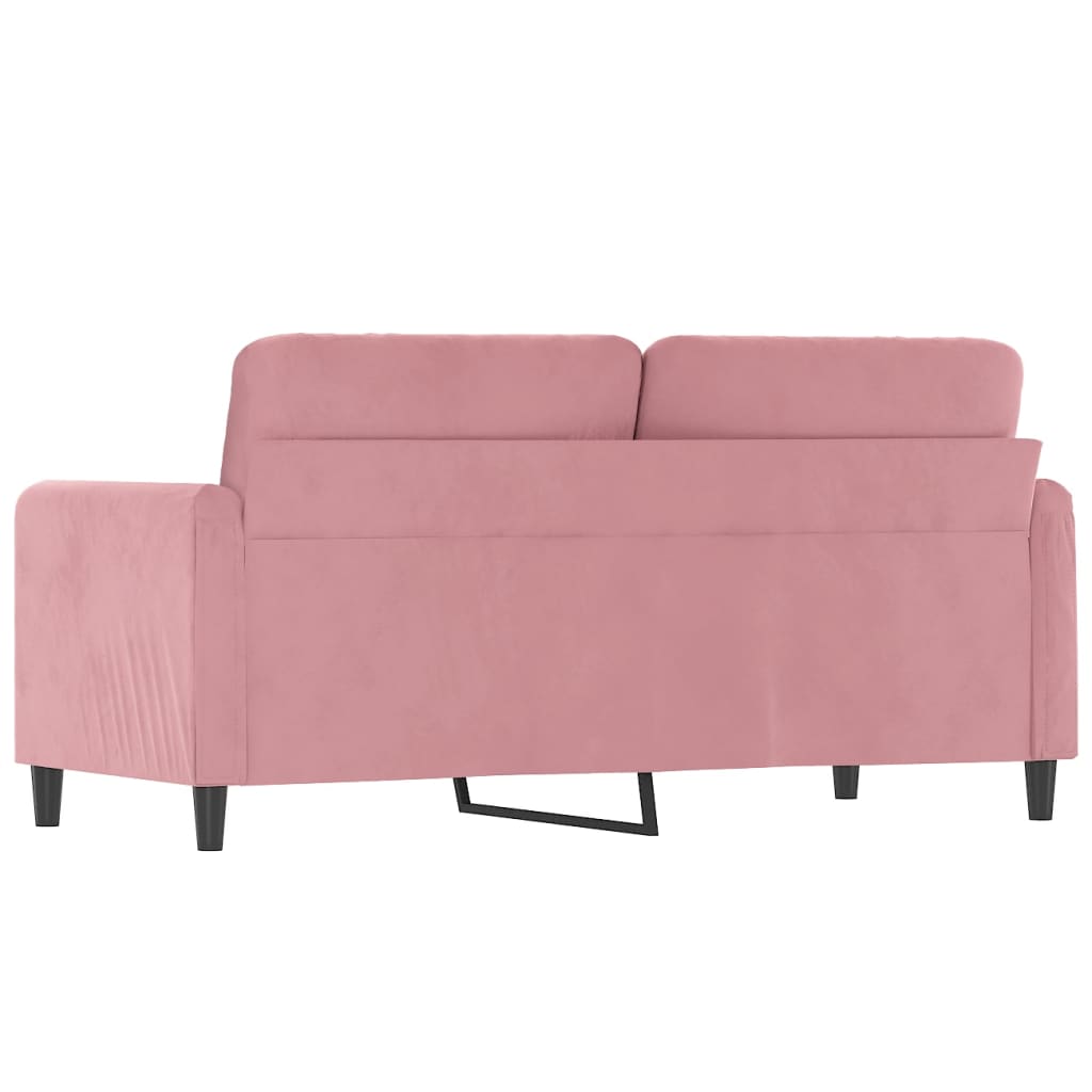Canapea cu 2 locuri, roz, 140 cm, catifea