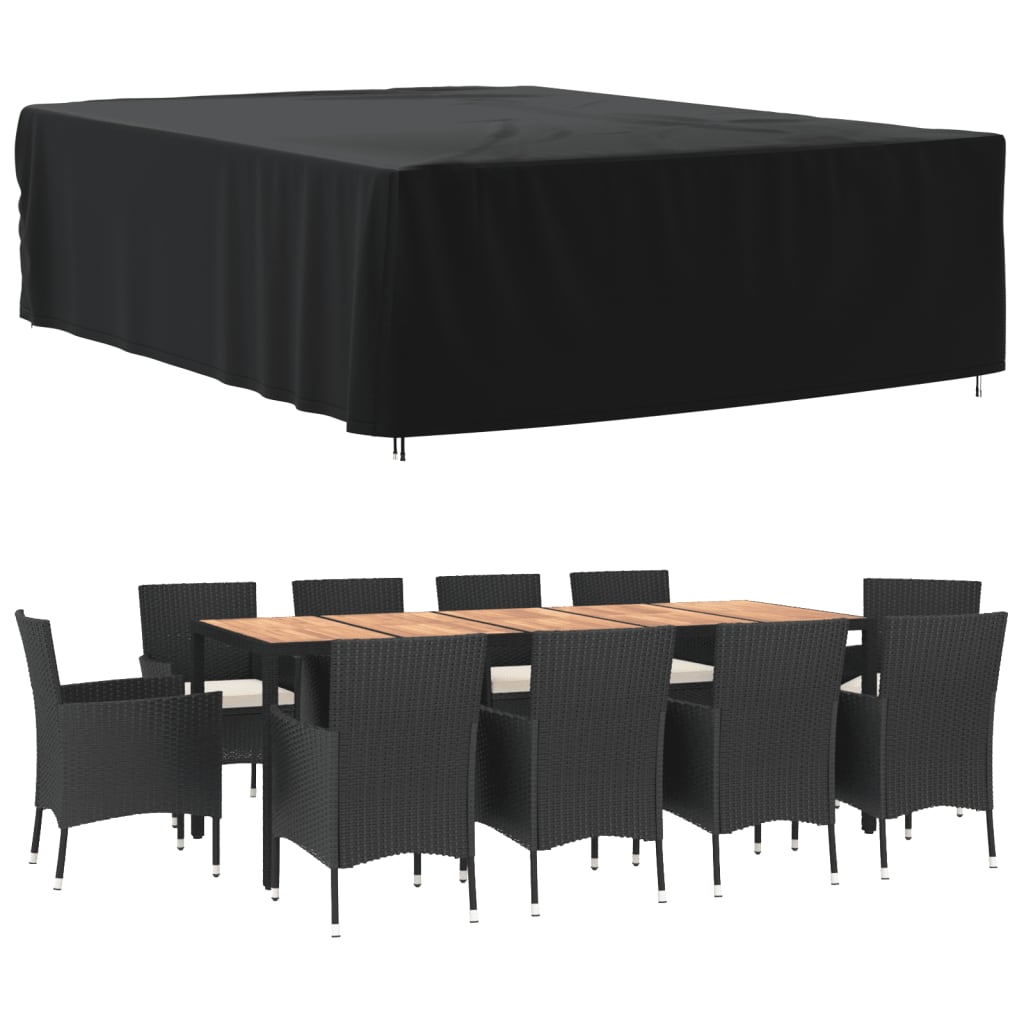 Husă mobilier de grădină, negru, 350x260x90 cm, oxford 420D