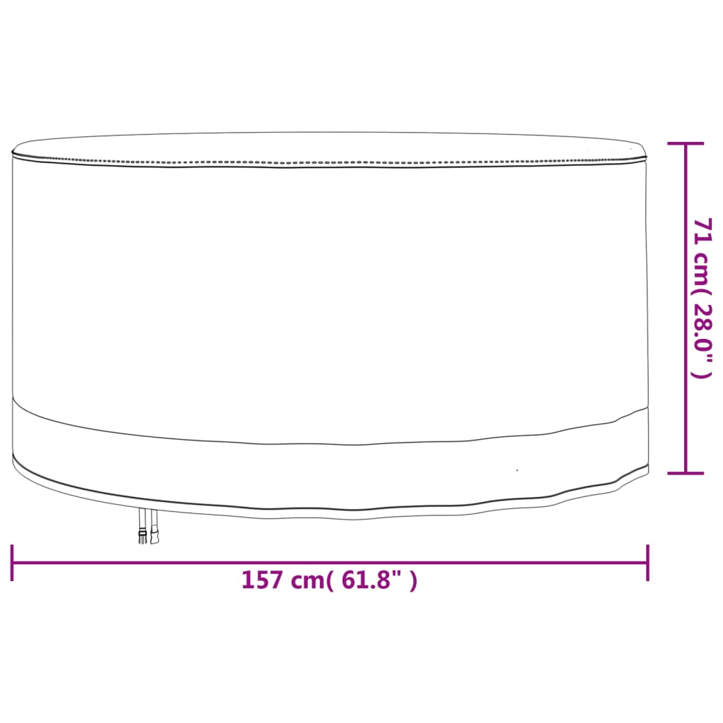 Husă mobilier de grădină rotundă, bej, Ø 157x71 cm Oxford 600D