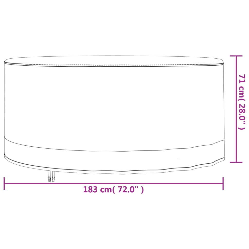 Husă mobilier de grădină rotundă, bej, Ø 183x71 cm Oxford 600D