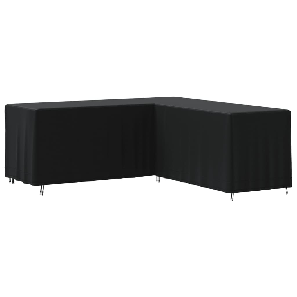 Husă de canapea în formă de L, negru, 254x254x80 cm Oxford 420D