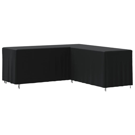 Husă de canapea în formă de L, negru, 254x254x80 cm Oxford 420D