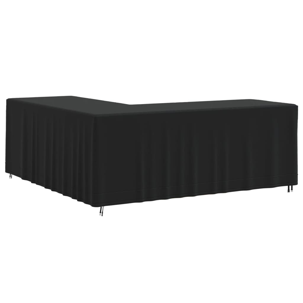 Husă de canapea în formă de L, negru, 254x254x80 cm Oxford 420D