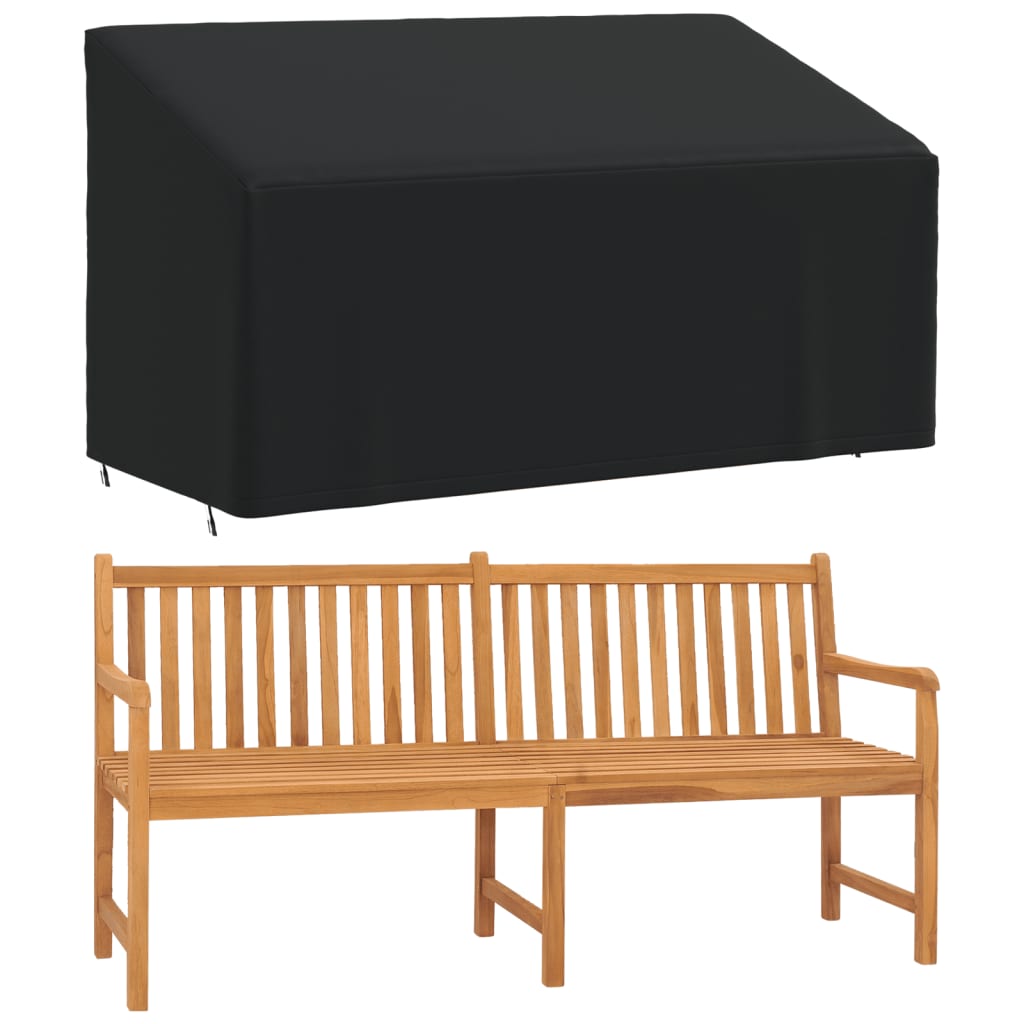 Husă banchetă cu 3 locuri, negru, 175x85x68/94 cm, Oxford 420D