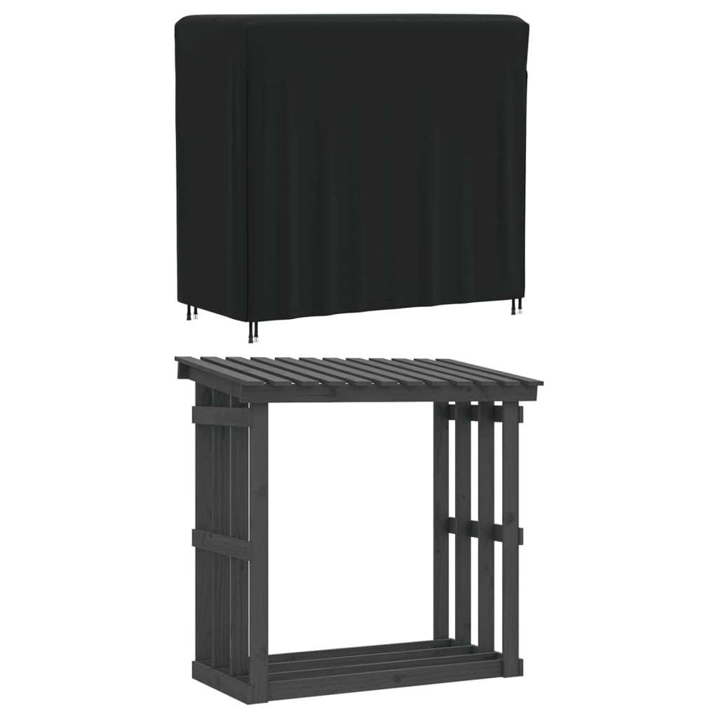 Husă suport lemne de foc, negru, 122x61x106 cm, Oxford 420D