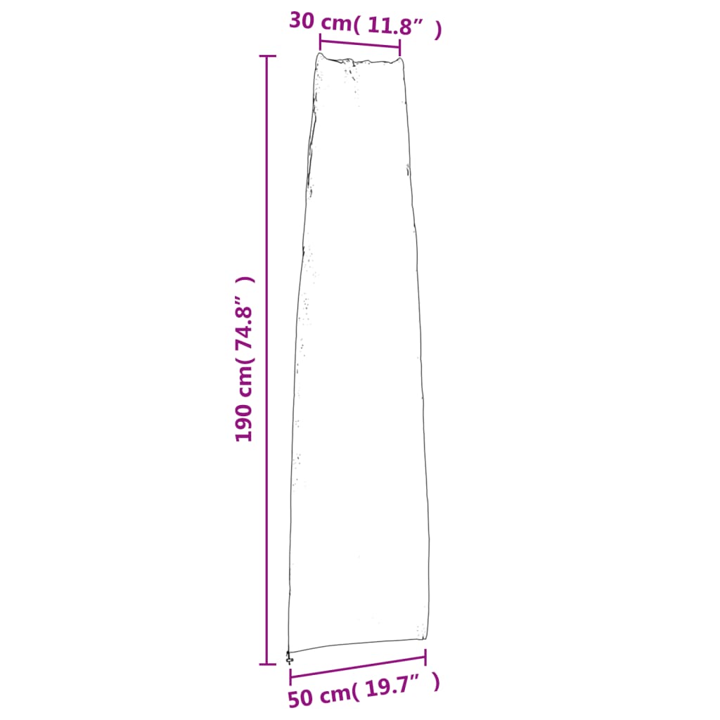 Husă pentru umbrelă de grădină neagră 190x50/30 cm Oxford 420D