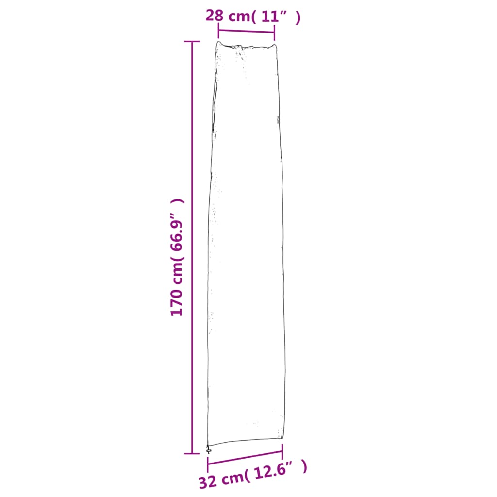 Husă pentru umbrelă de grădină neagră 170x28/32 cm Oxford 420D