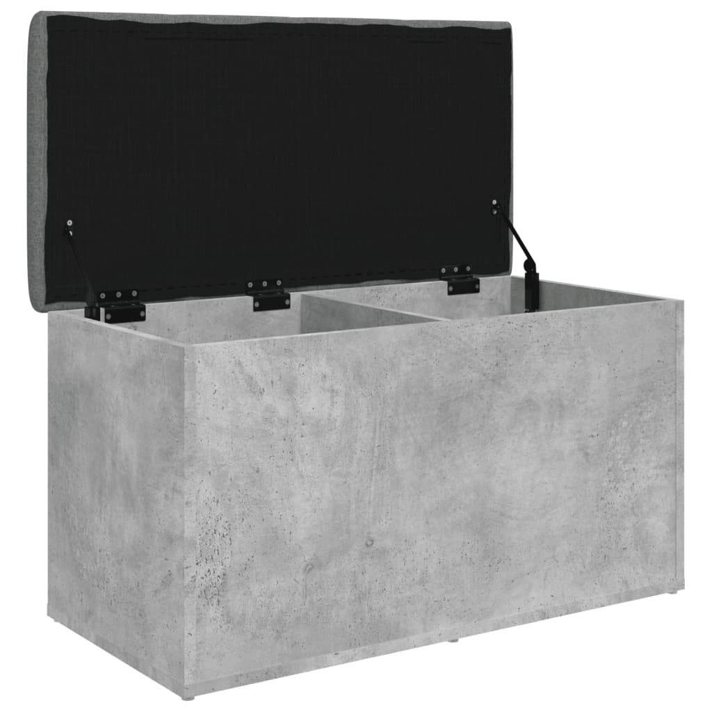 Bancă de depozitare, gri beton, 82x42x45 cm, lemn prelucrat