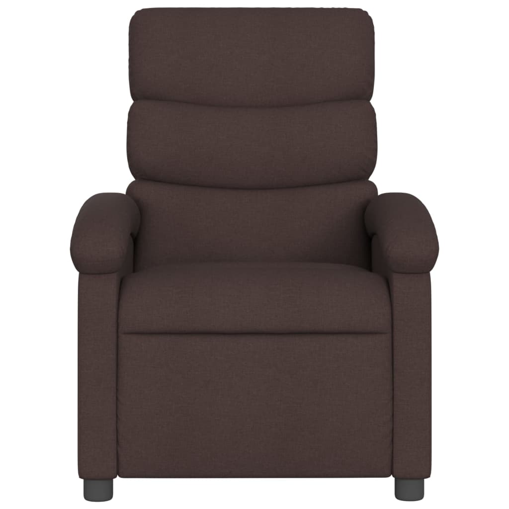 Fotoliu rabatabil electric, maro închis, material textil