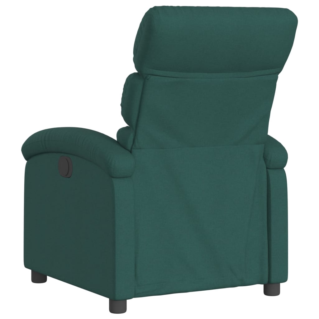 Fotoliu rabatabil electric, verde închis, material textil