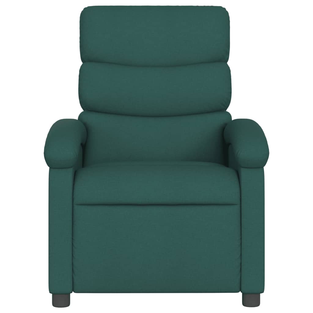 Fotoliu rabatabil electric, verde închis, material textil