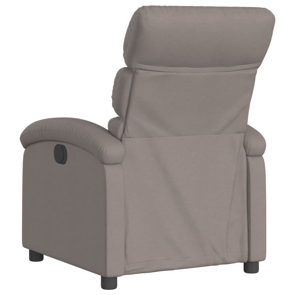 Fotoliu rabatabil electric, gri taupe, material textil