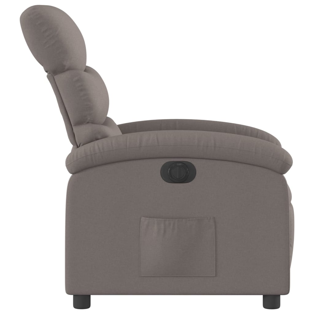 Fotoliu rabatabil electric, gri taupe, material textil