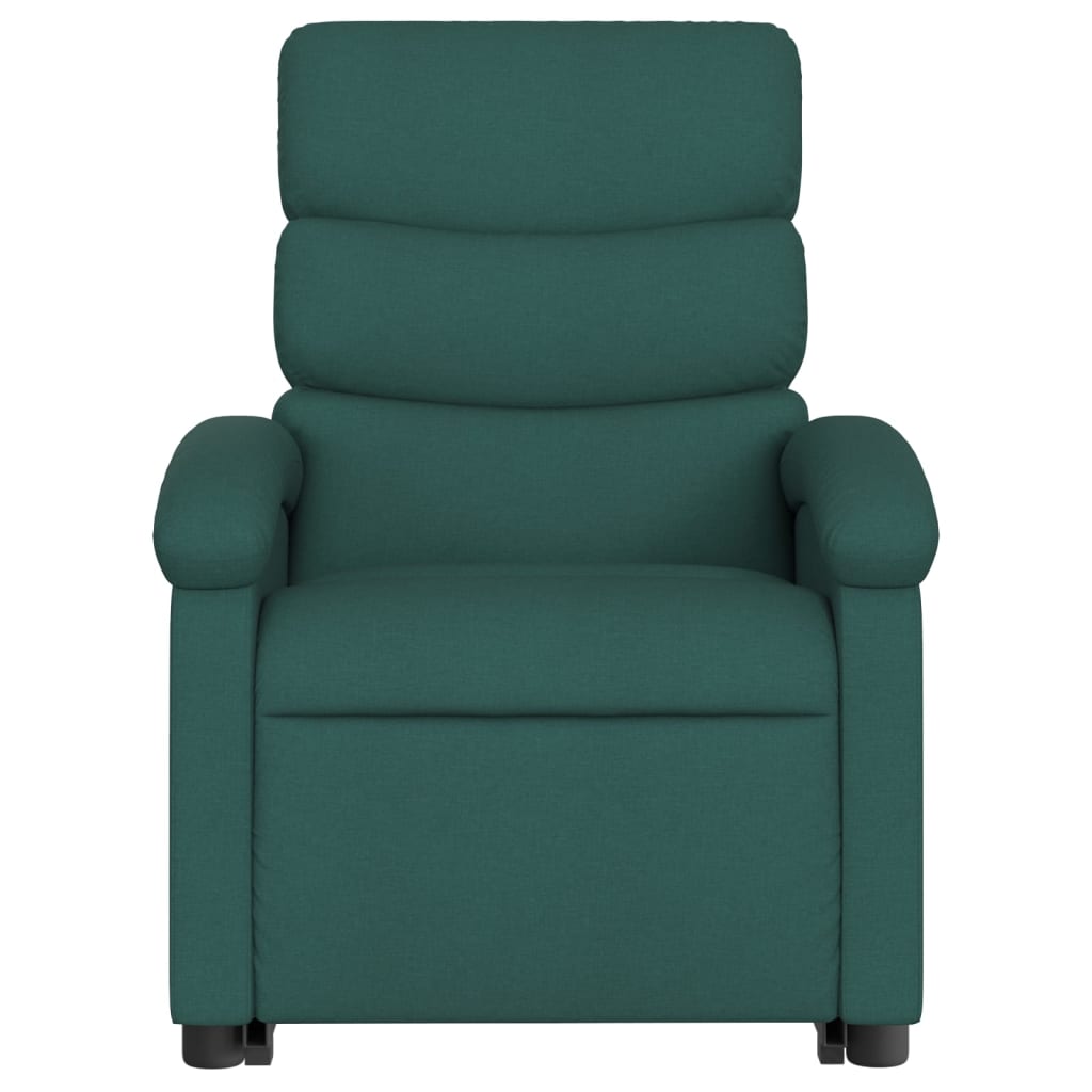 Fotoliu rabatabil ridicare pe verticală, verde închis, textil