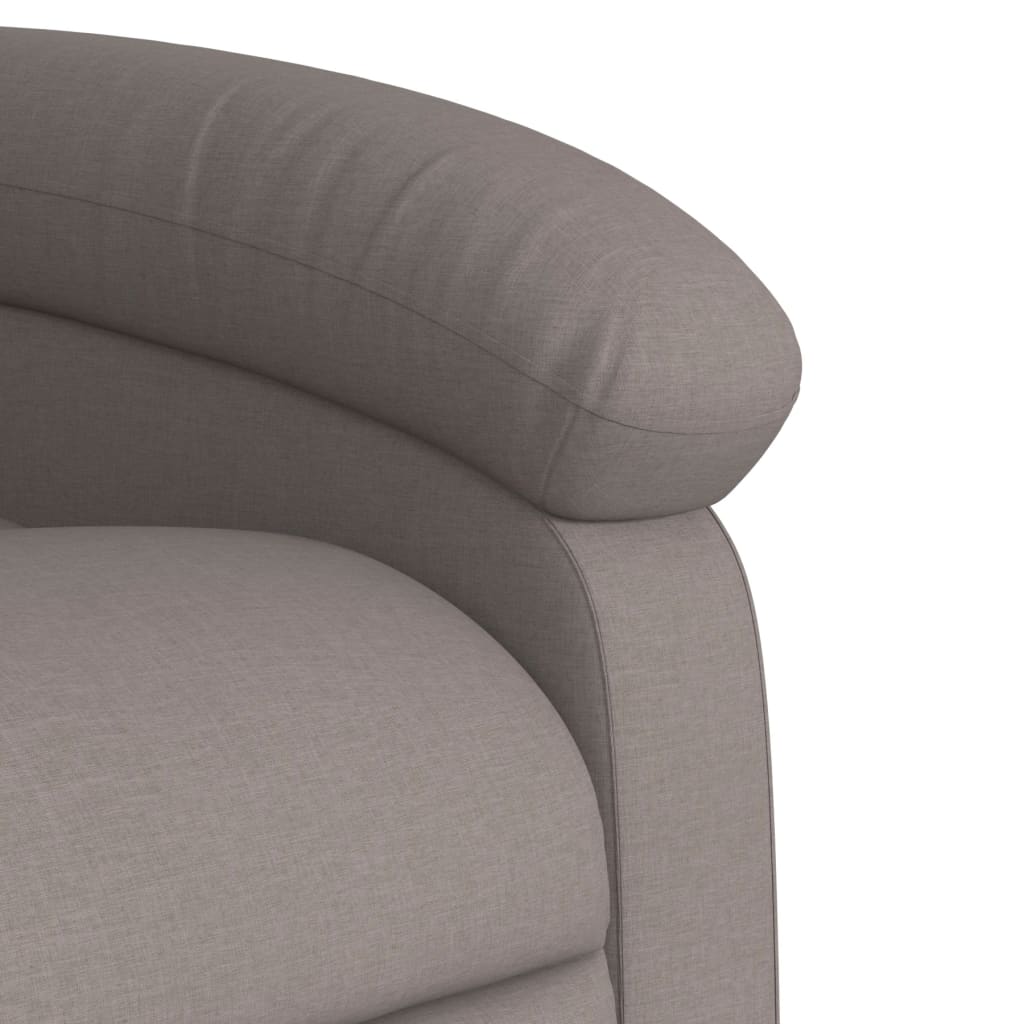 Fotoliu rabatabil cu ridicare pe verticală, gri taupe, textil