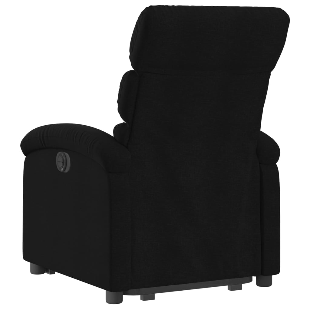Fotoliu electric rabatabil cu ridicare, negru, textil