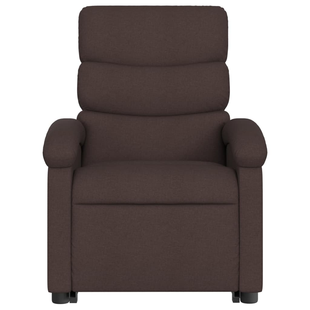 Fotoliu electric rabatabil cu ridicare, maro închis, textil
