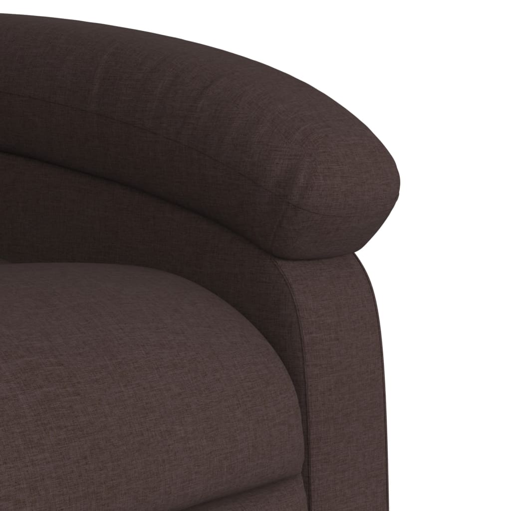 Fotoliu electric rabatabil cu ridicare, maro închis, textil