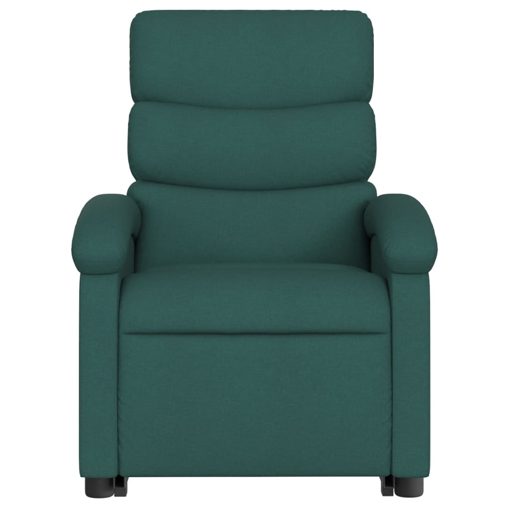 Fotoliu electric rabatabil cu ridicare, verde închis, textil