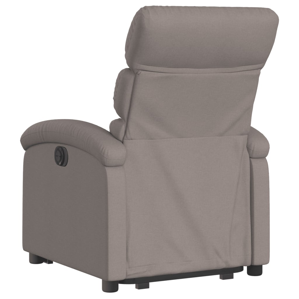 Fotoliu electric rabatabil cu ridicare, gri taupe, textil