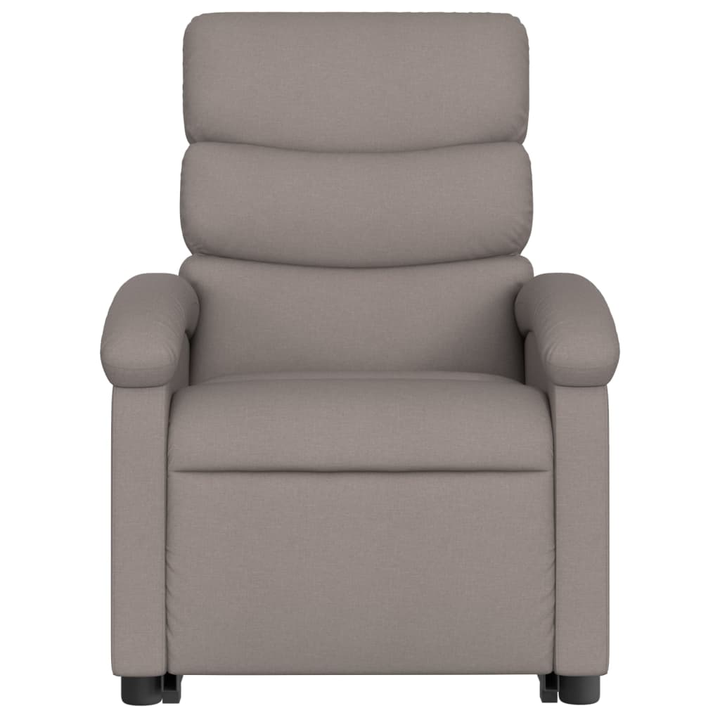 Fotoliu electric rabatabil cu ridicare, gri taupe, textil