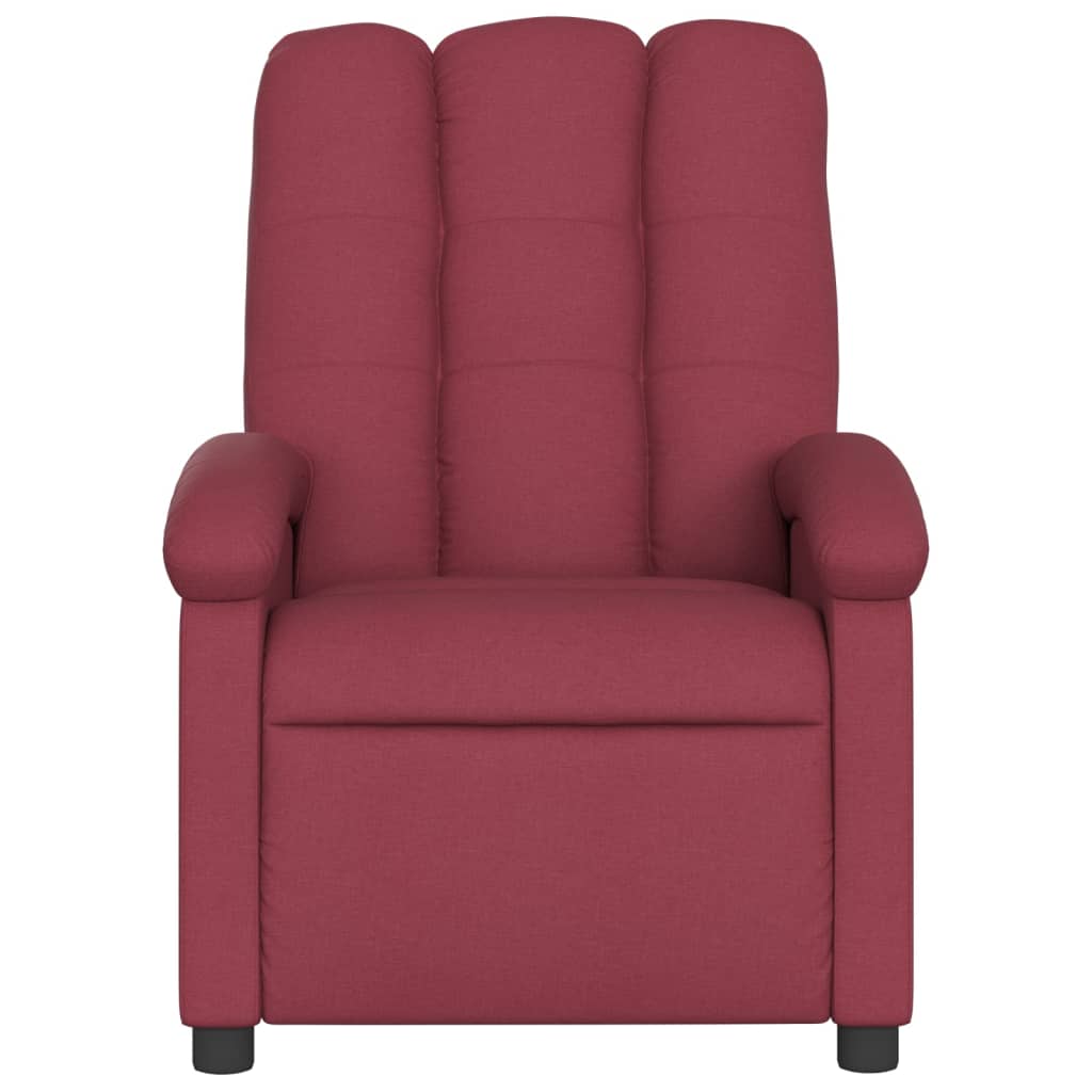 Fotoliu rabatabil electric, roșu vin, material textil