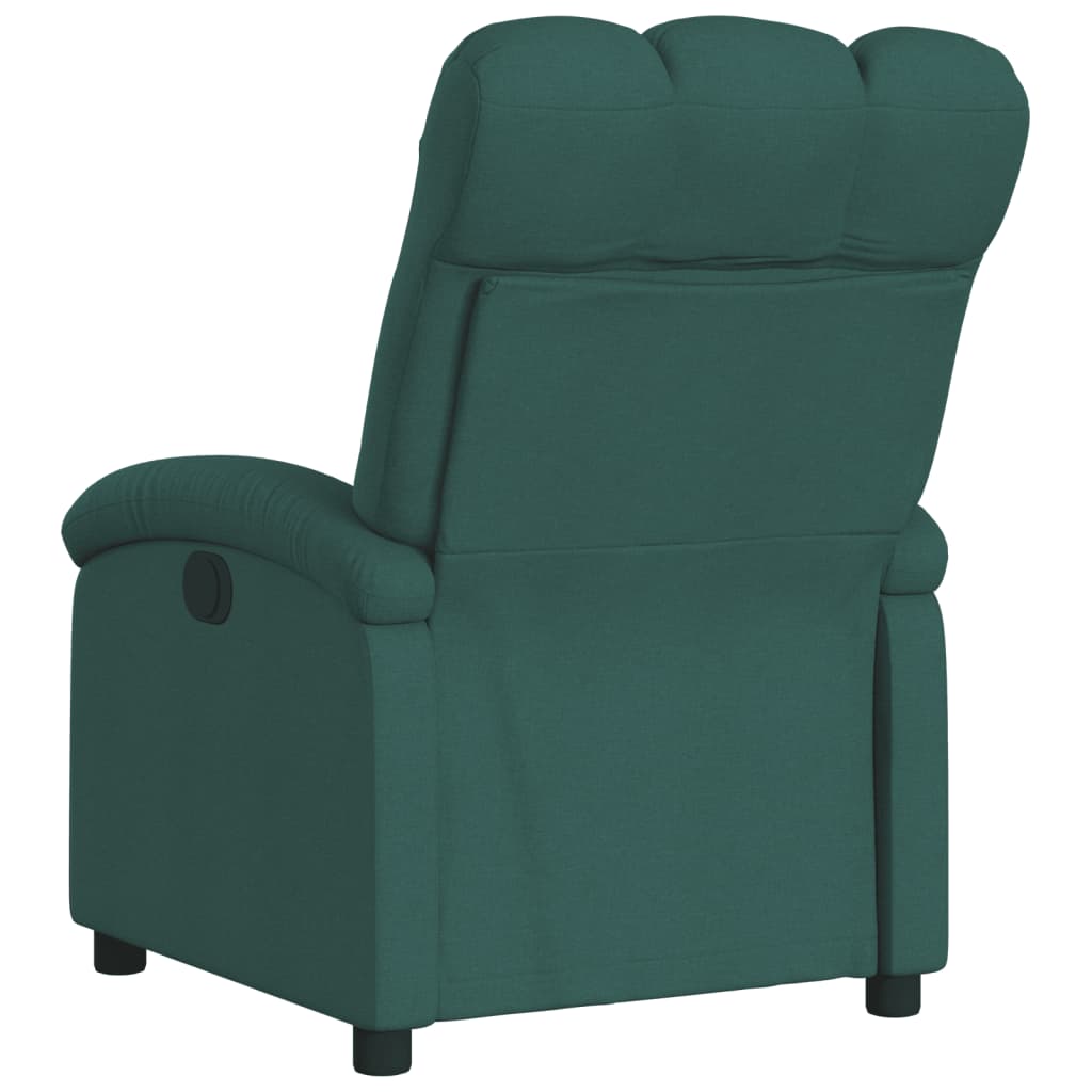 Fotoliu rabatabil electric, verde închis, material textil