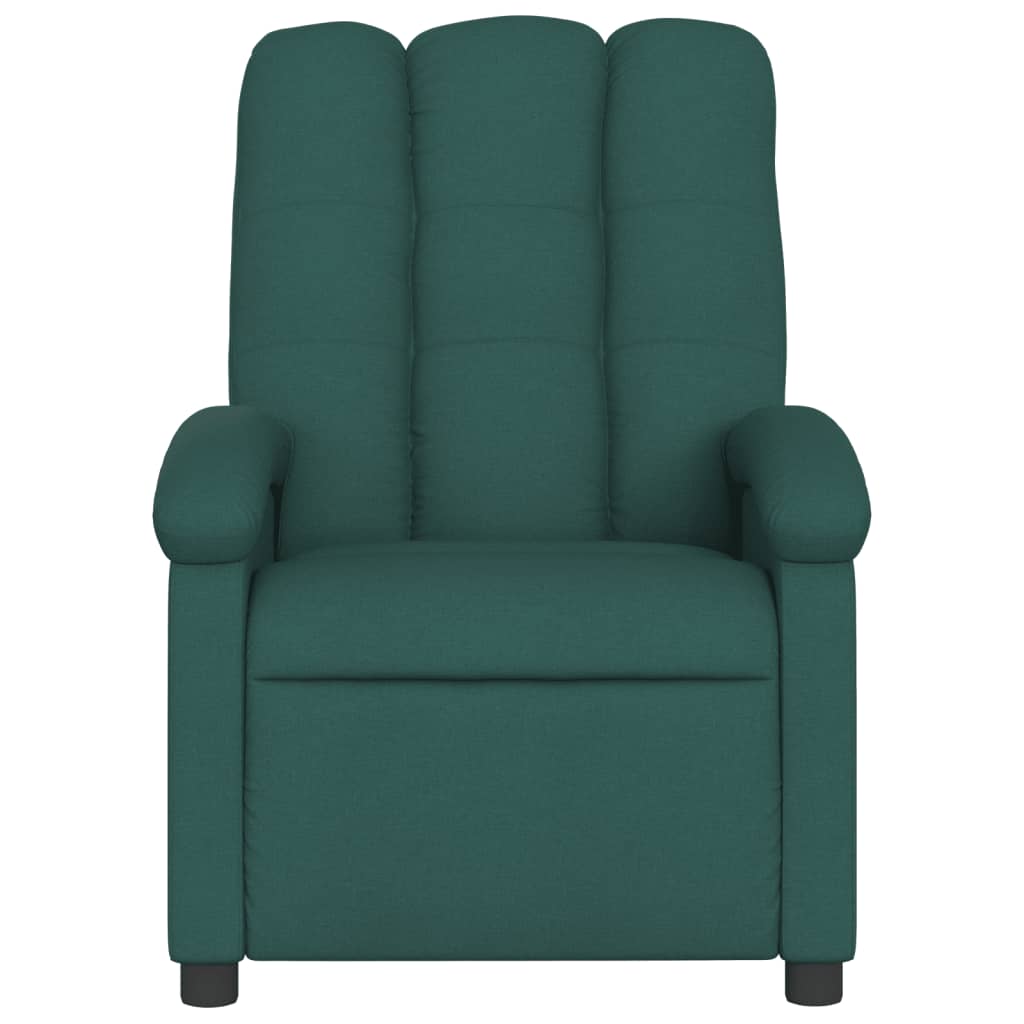 Fotoliu rabatabil electric, verde închis, material textil