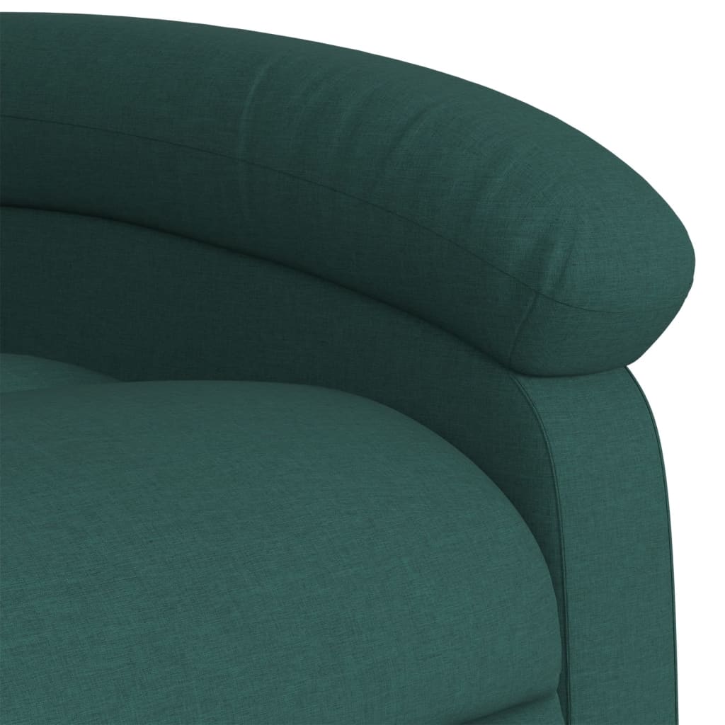 Fotoliu rabatabil electric, verde închis, material textil